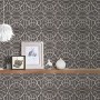 PROFHOME Barock Tapete mit Ornamenten in Silber und Grau. Elegante Vliestapete für Wohnräume.