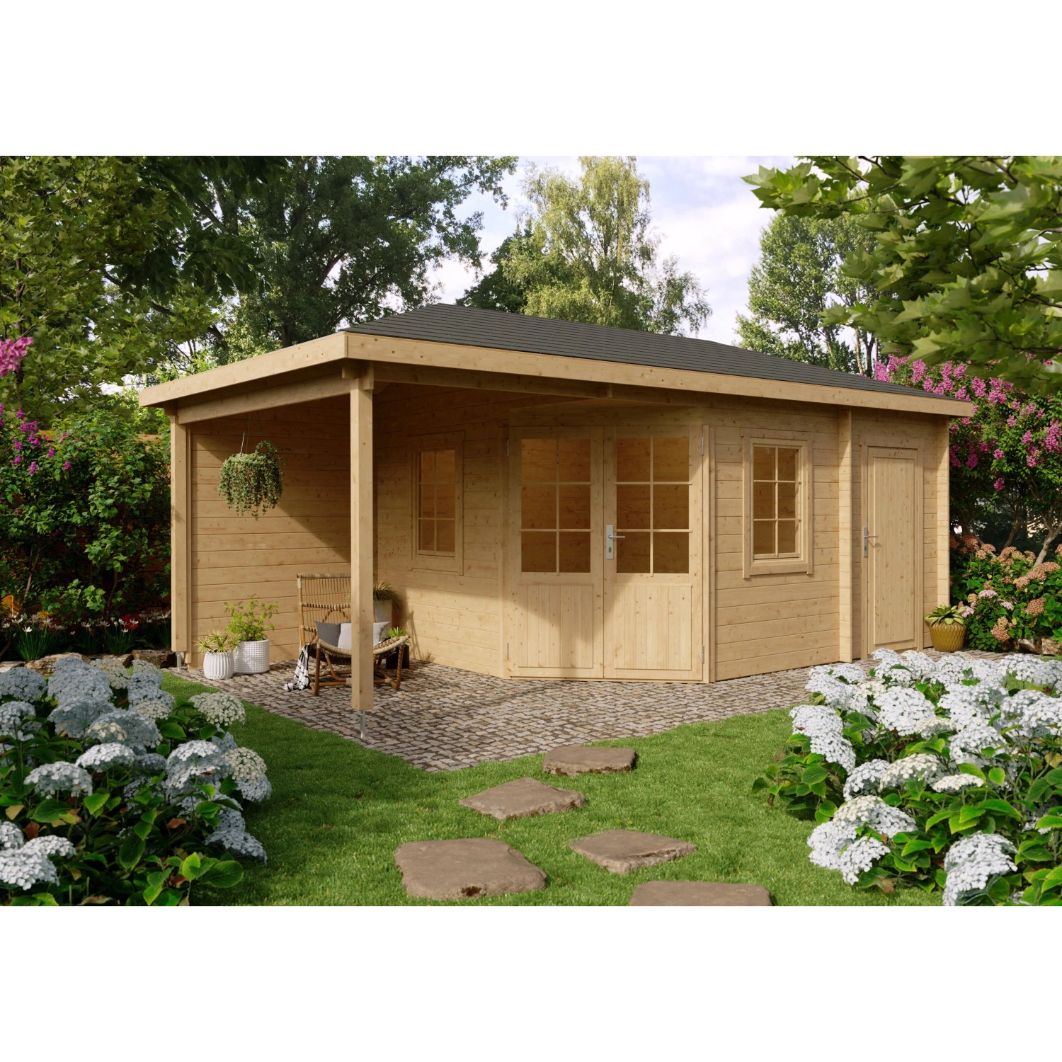 Fjordholz 5-Eck Gartenhaus Modell Evelyn 3E