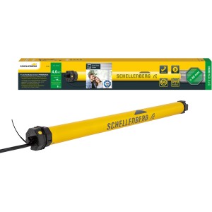 Schellenberg Funk-Rolladenmotor Mini Premium 6 Nm, gelber Rohrmotor mit Verpackung.
