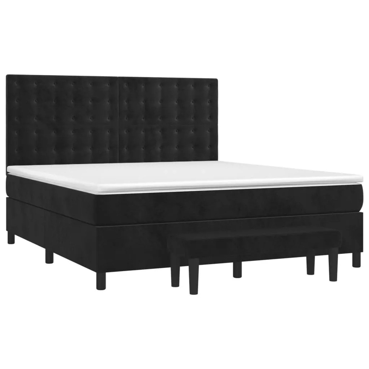 vidaXL Boxspringbett mit Matratze Schwarz 180x200 cm Samt 3138099 günstig online kaufen