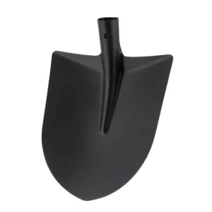 Schwarze Frankfurter Sandschaufel aus gehärtetem Stahl, Größe 5, mit Aufbug. Ideal für steinige Böden.