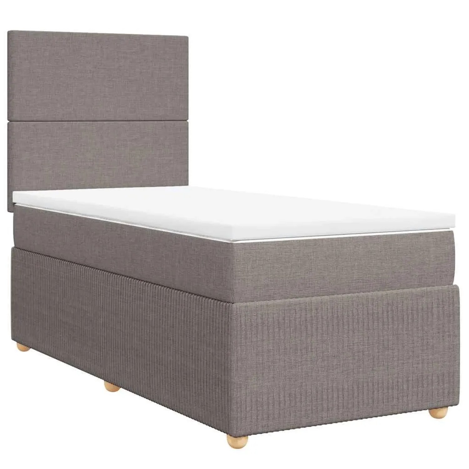 vidaXL Boxspringbett mit Matratze Taupe 90x190 cm Stoff 3291908