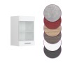 Vicco Küchenglasschrank R-Line, weiß hochglanz, 40 cm breit. Hängeschrank mit Glastür und Schublade.