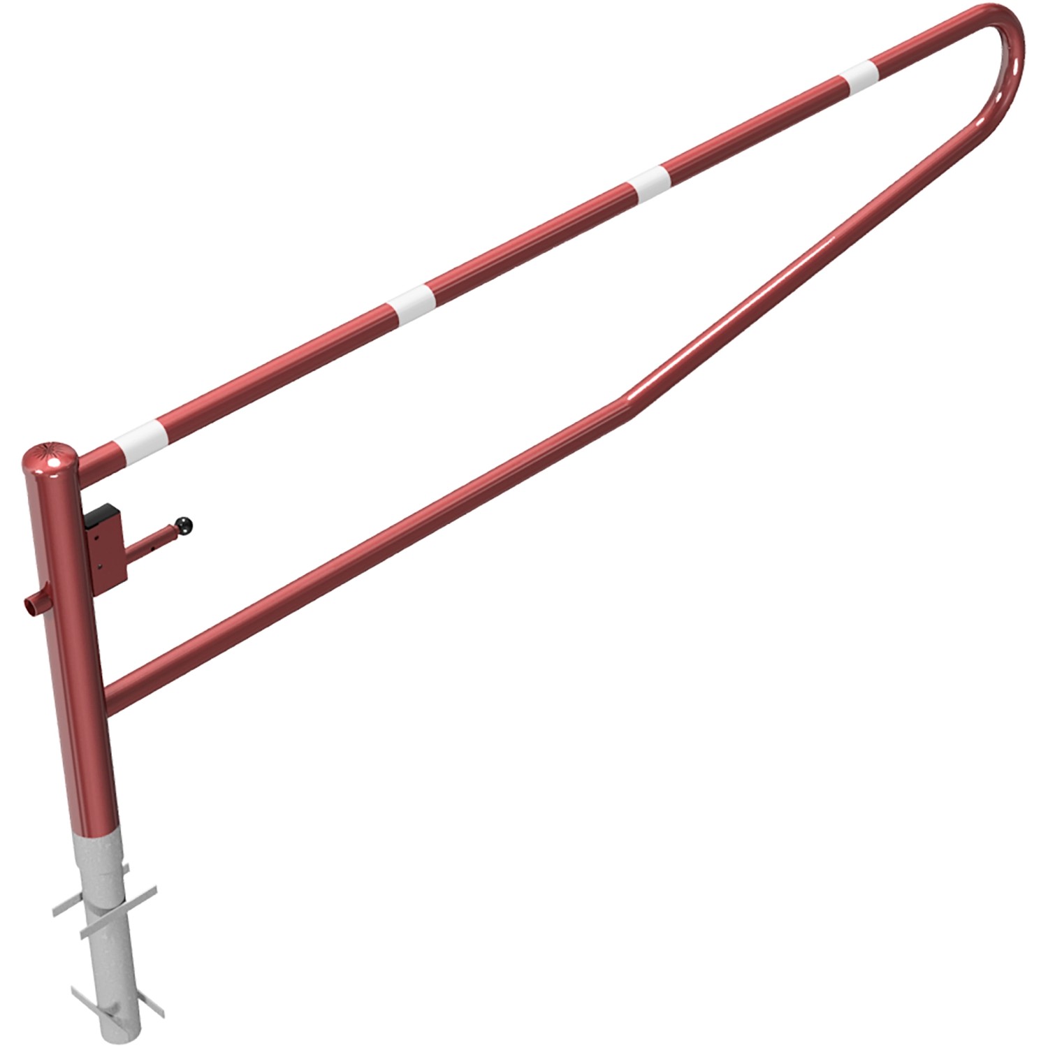 Schake Drehbare Gatterschranke Einbetonieren 3.000 mm Rot-Weiß