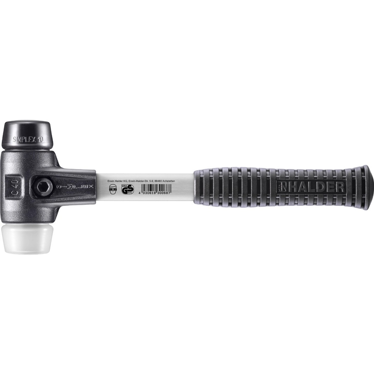 Halder Simplex Schonhammer Ø 40 mm Gummi Schwarz   Superplastik mit Verstär günstig online kaufen