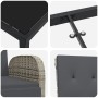 Detailansichten der grauen vidaXL Garten Essgruppe: Tischplatte, Rattandetails und Kissen.