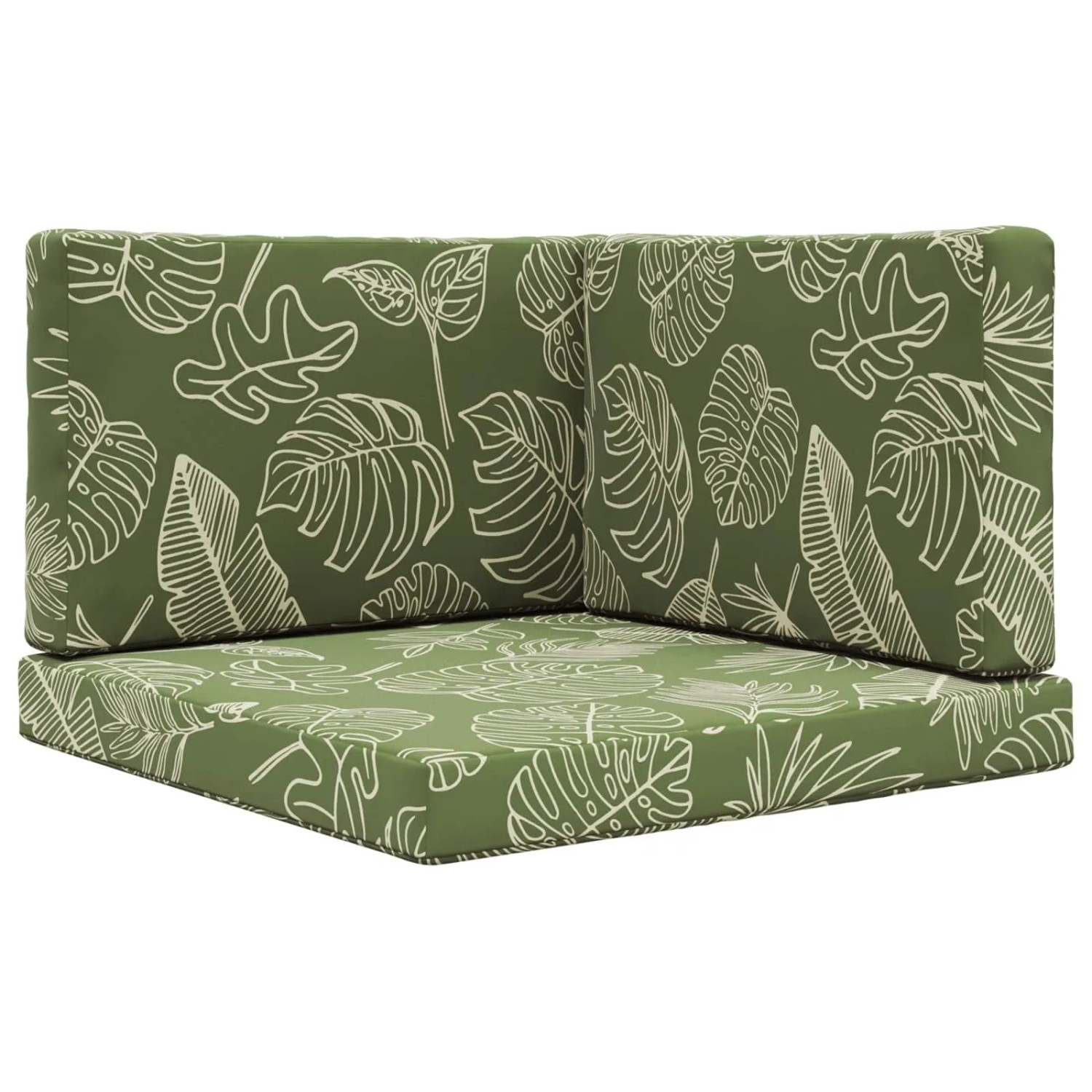 vidaXL Sofakissen für Draußen 3-Tlg Blattdesign Polyester 900877