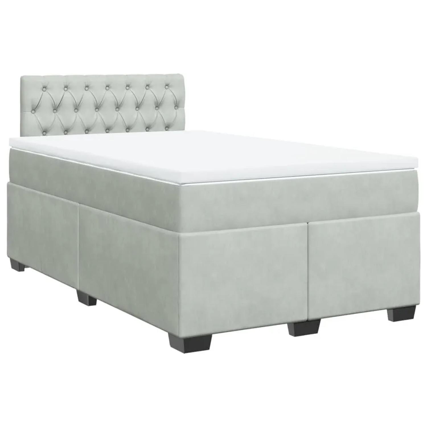 vidaXL Boxspringbett mit Matratze Hellgrau 120x200 cm Samt 3288588 günstig online kaufen