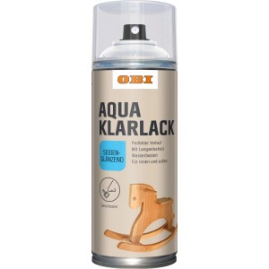 OBI Klarlack Spray, transparent, seidenglänzend, 400ml. Für Holz, Metall, Stein u.v.m.