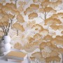 Erismann Vliestapete Elle Decoration 4 Golden Grove Gold mit Waldmotiv.