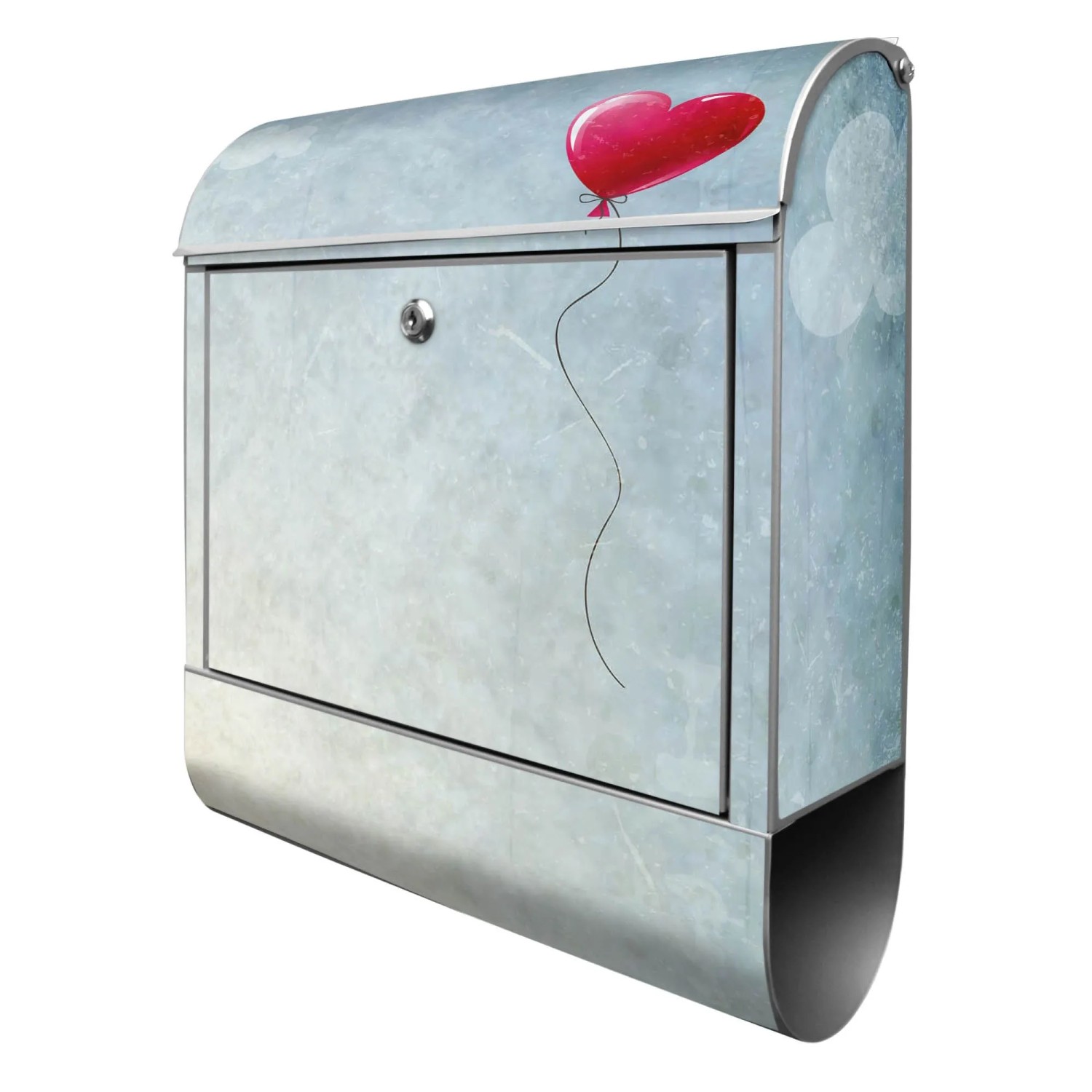 Banjado Design Briefkasten Silber Pulverbeschichtet 39x47x14cm 2 Schlüssel günstig online kaufen