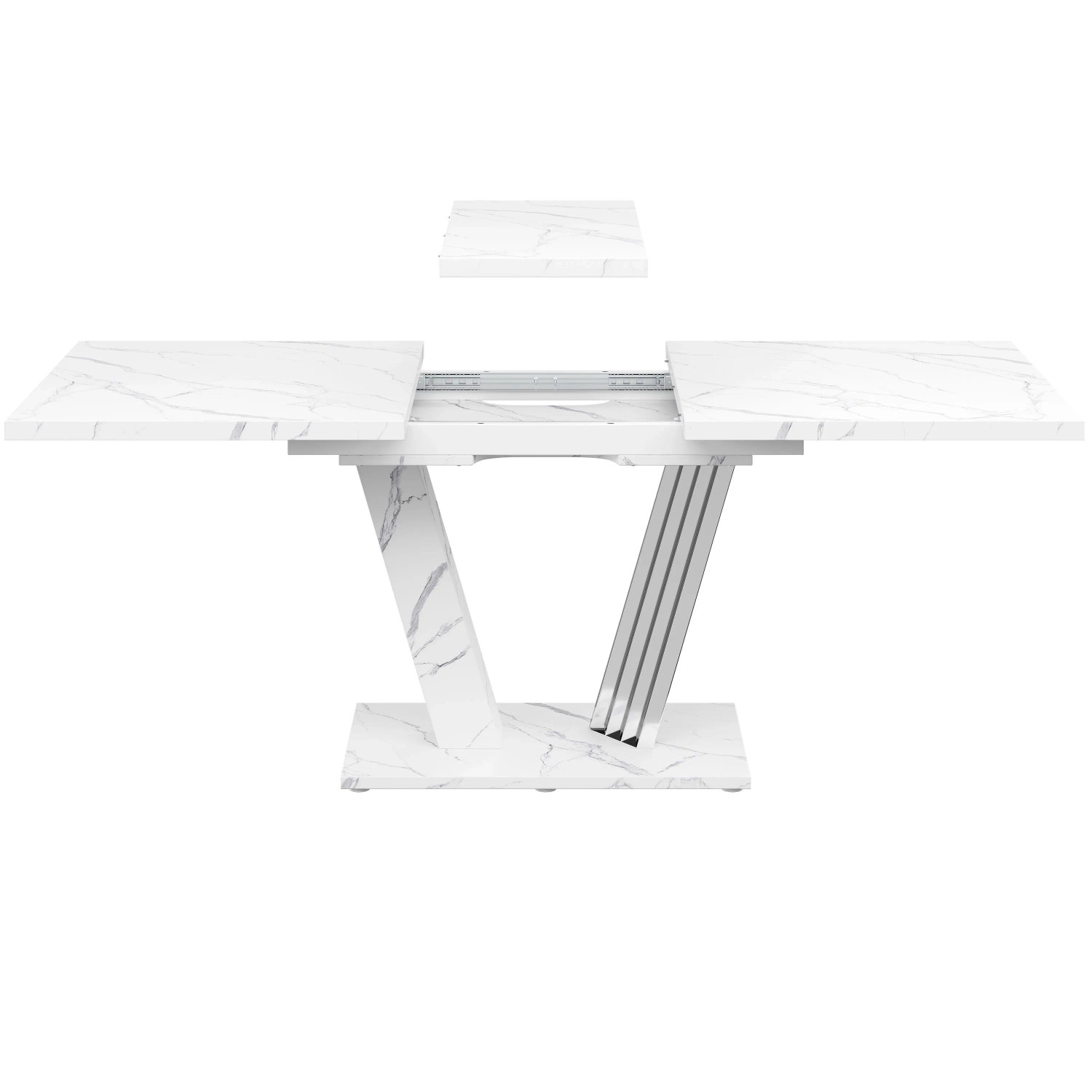 okwish Ausziehtisch Küchen-/Wohnzimmertisch mit Holzoptik 120 × 80 cm Weiß