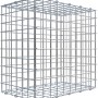 Leere Gabiona C-Ring-Gabione, 50x50x30 cm, Maschenweite 5x5 cm, aus verzinktem Drahtgitter.