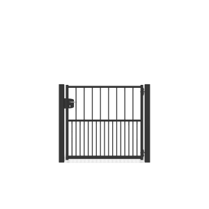 Anthrazitgraue Zaunguru Gartentür Hamburg, 149.7x123cm, mit Schloss und 180° Öffnungswinkel.