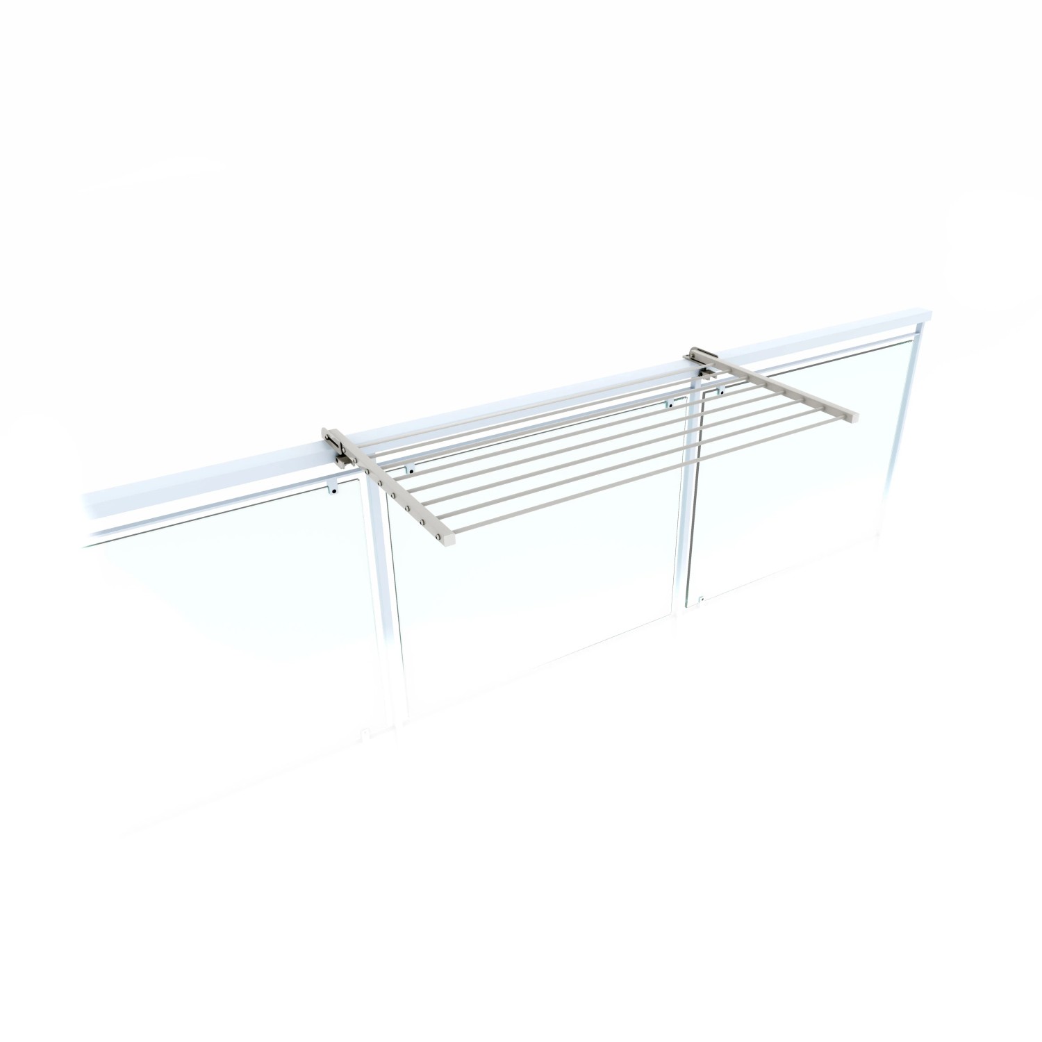 Foxydry Wäscheständer Für Balkongeländer Beidseitig Klappbar Wetterfest 118 cm Weiß