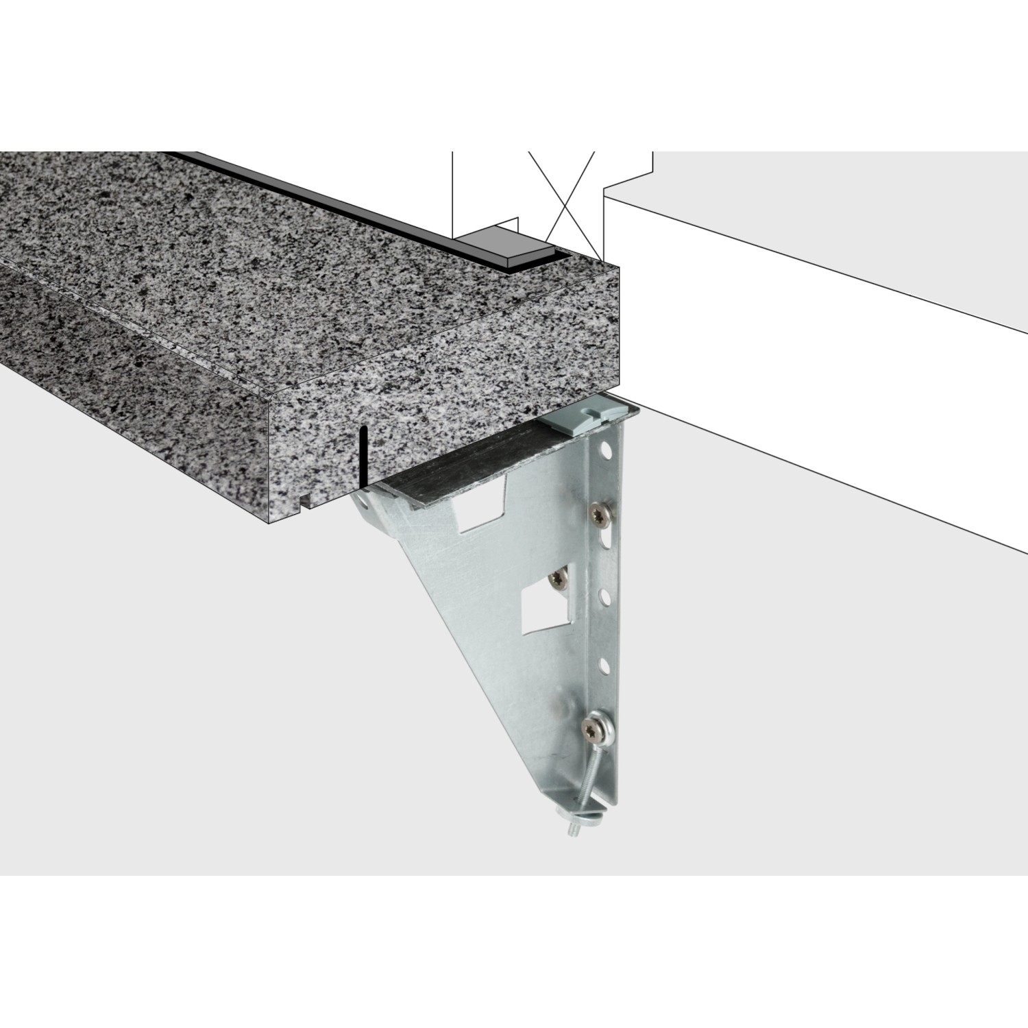 Wigasil Dämmungs-Set: Montagesystem für Fensterbänke an Dämmfassaden, inklusive Konsole.