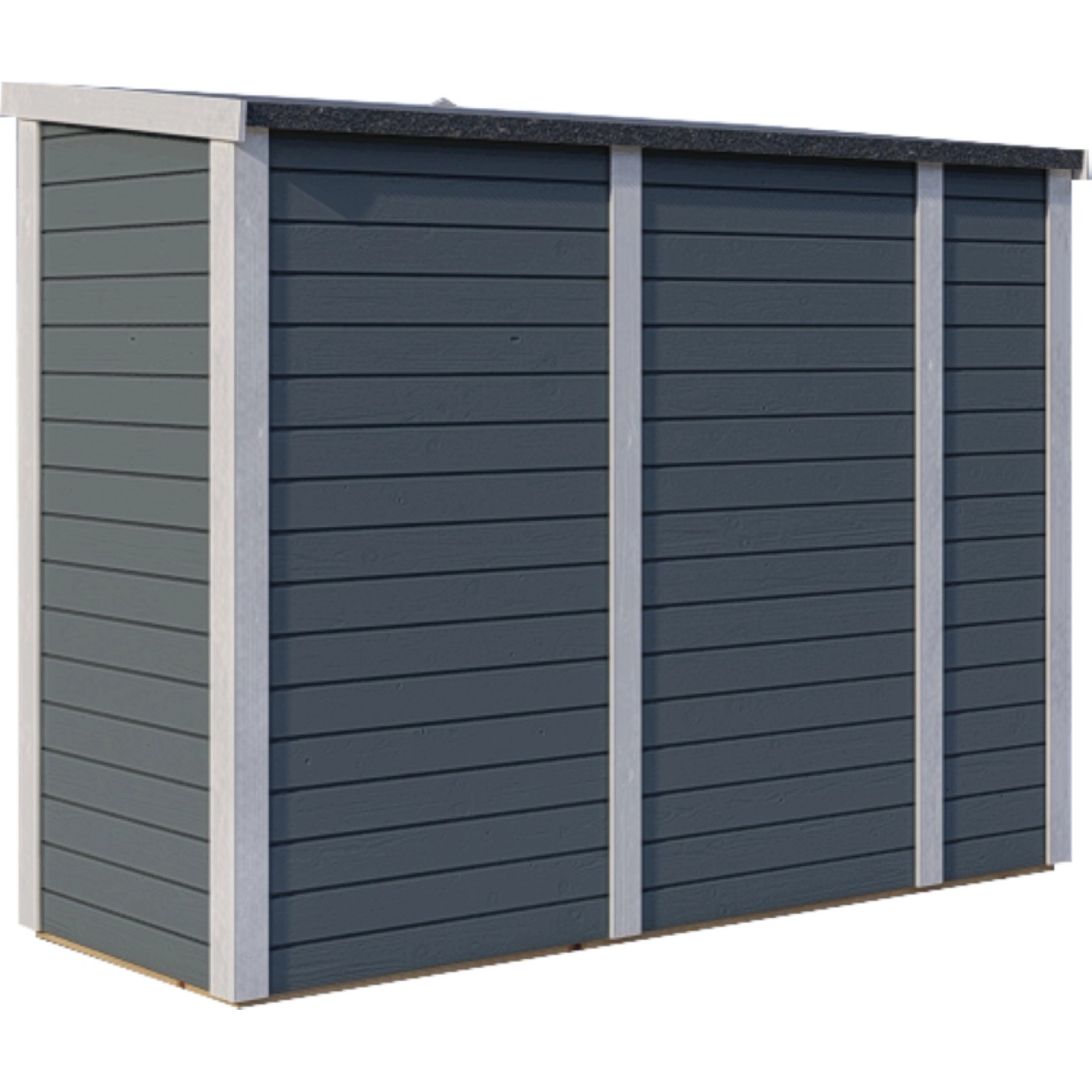 Bertilo Gartenschrank Multibox 3, grau, 200x82 cm, aus FSC®-zertifiziertem Holz.