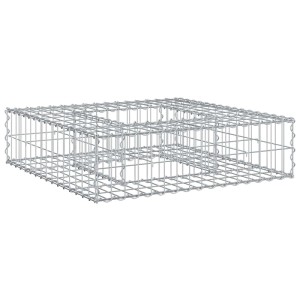 vidaXL Gabionen Hochbeet Silber 80 x 80 x 20 cm Verzinkter Stahl 42033315
