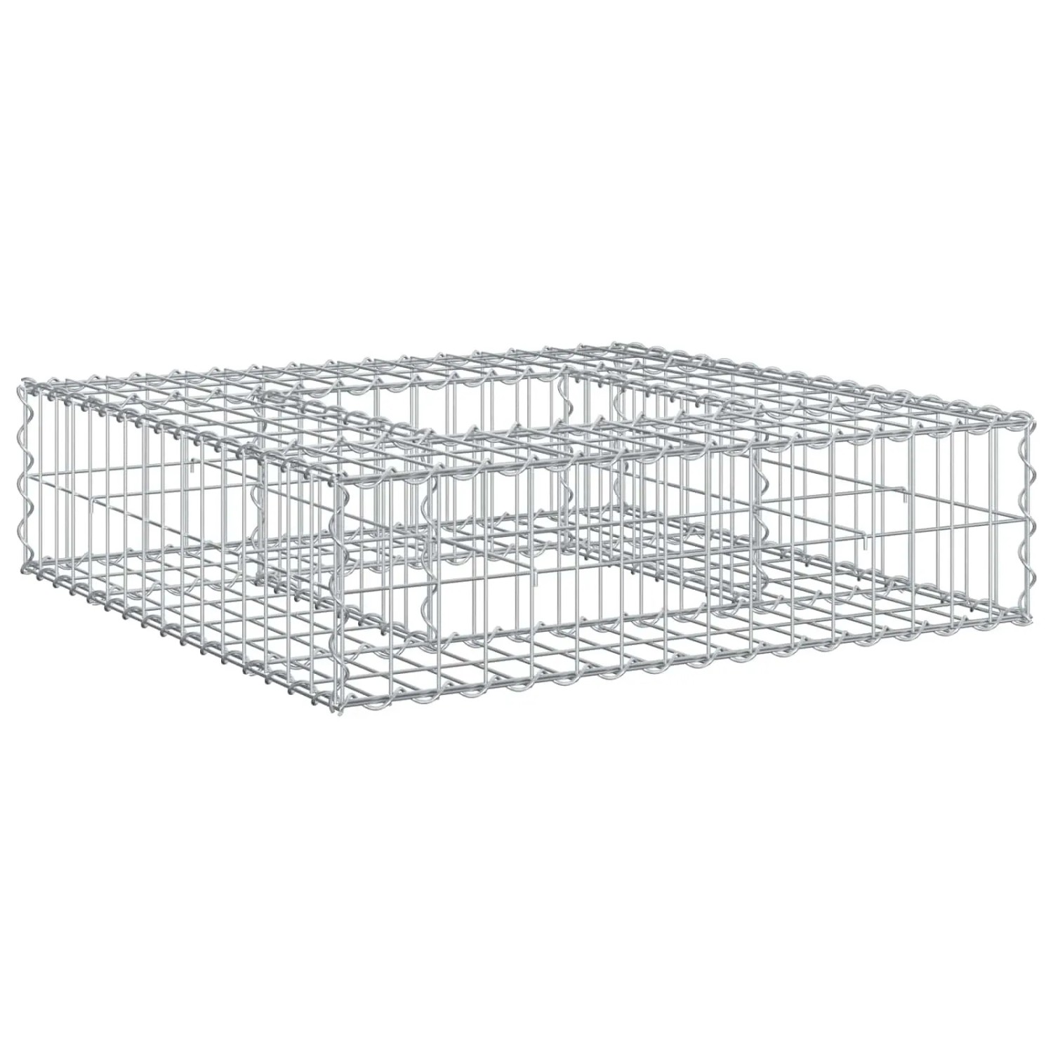 vidaXL Gabionen Hochbeet Silber 80 x 80 x 20 cm Verzinkter Stahl 42033315