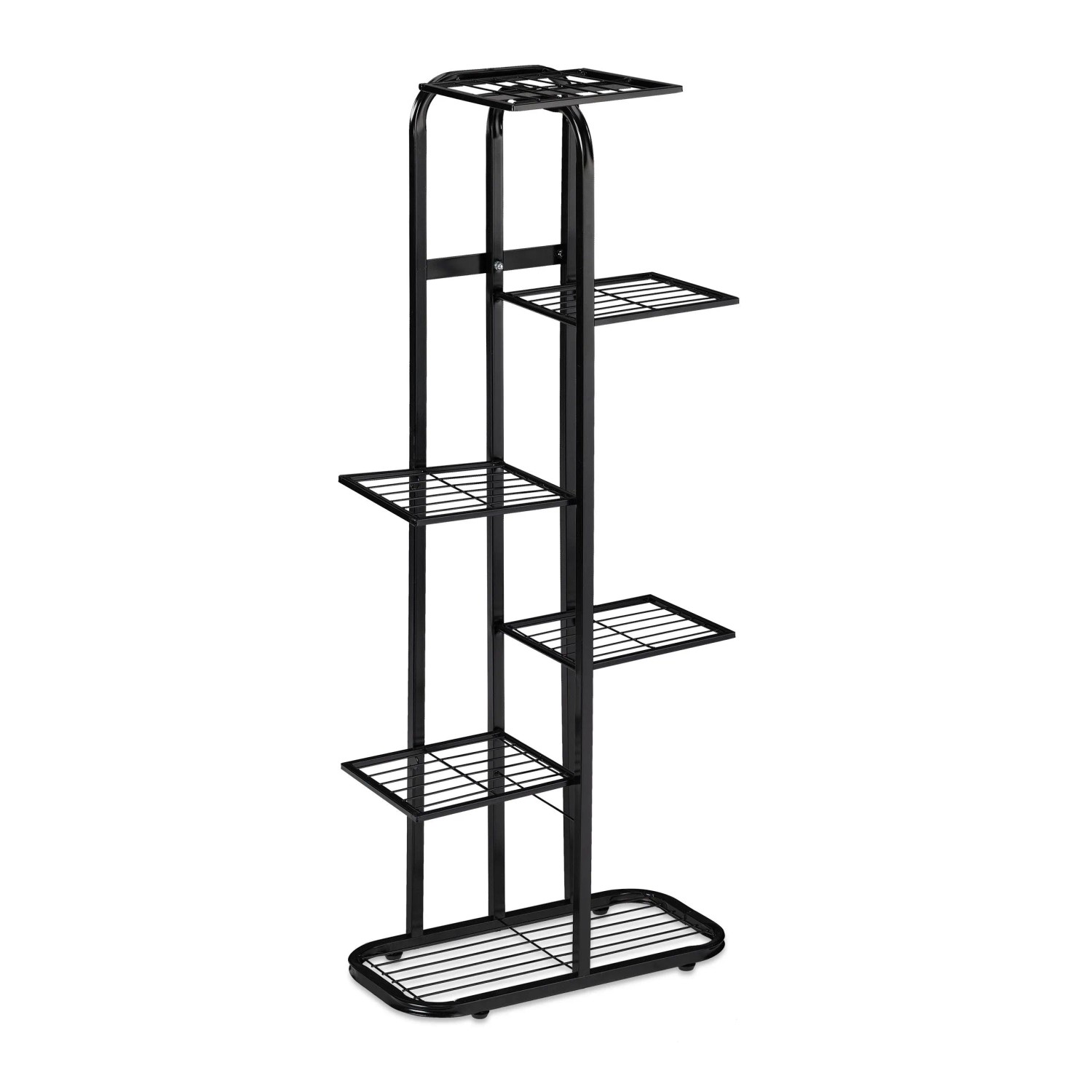 Relaxdays Blumentreppe Stahl Schwarz 6 Etagen 107 cm x 44 cm x 24 cm 2,9 kg
