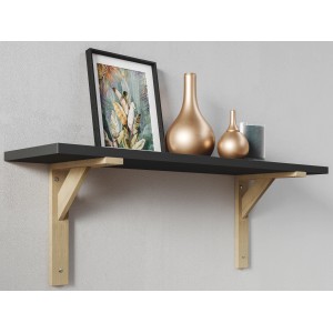 Holzkonsole Kiefer, 19,5x16,5 cm, zur Wandmontage von Regalböden. Regalwinkel aus Holz mit Stütze.