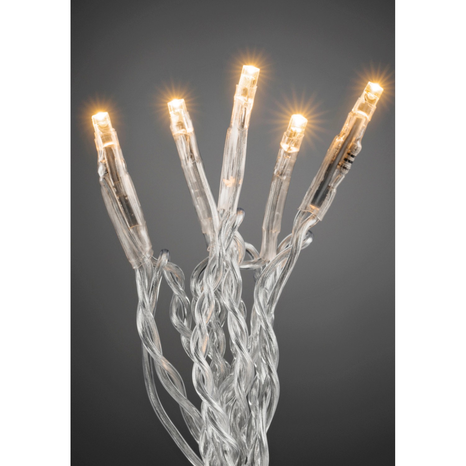 Konstsmide Micro LED Lichterkette 50 bernsteinfarbene LEDs transp. Kabel innen