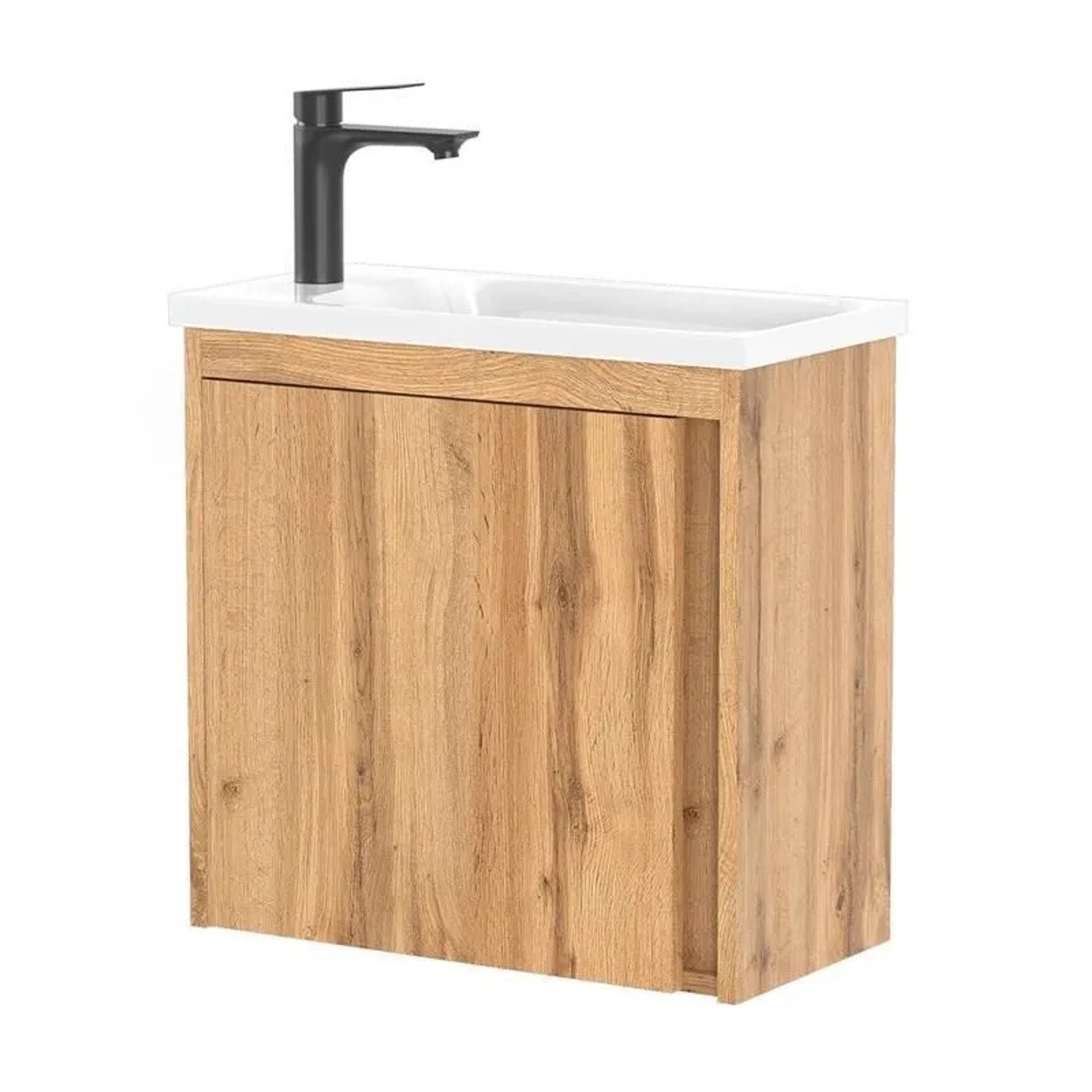 Planetmöbel Waschtisch 50 cm Wotan Eiche mit Waschbecken Soft Close