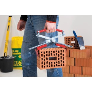 LUX Steintragezange zum Heben von Ziegelsteinen, verstellbar von 300 bis 500 mm.