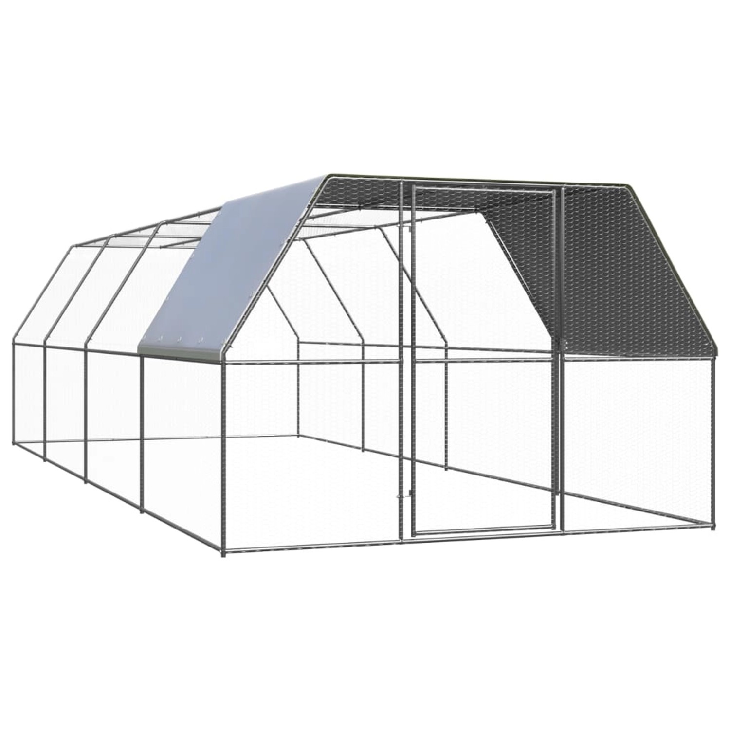 vidaXL Outdoor-Hühnerkäfig 3x8x2 m Verzinkter Stahl Modell 2