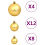 vidaXL Weihnachtskugel-Set, rot, grün, golden, verschiedene Größen.