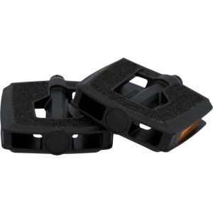 Schwarze Fischer Fahrrad-Pedale Tour Premium mit Anti-Rutsch-Oberfläche und Reflektoren.