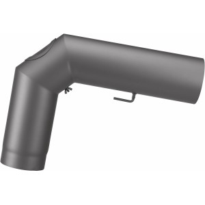 Justus Rohr-Set Standard, Ø 150 mm, gussgrau, mit Drosselklappe für Kamin & Ofen.