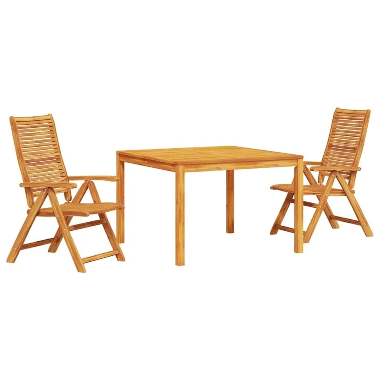vidaXL Garten Essgruppe 3-Tlg Braun Massivholz Akazie 3375632