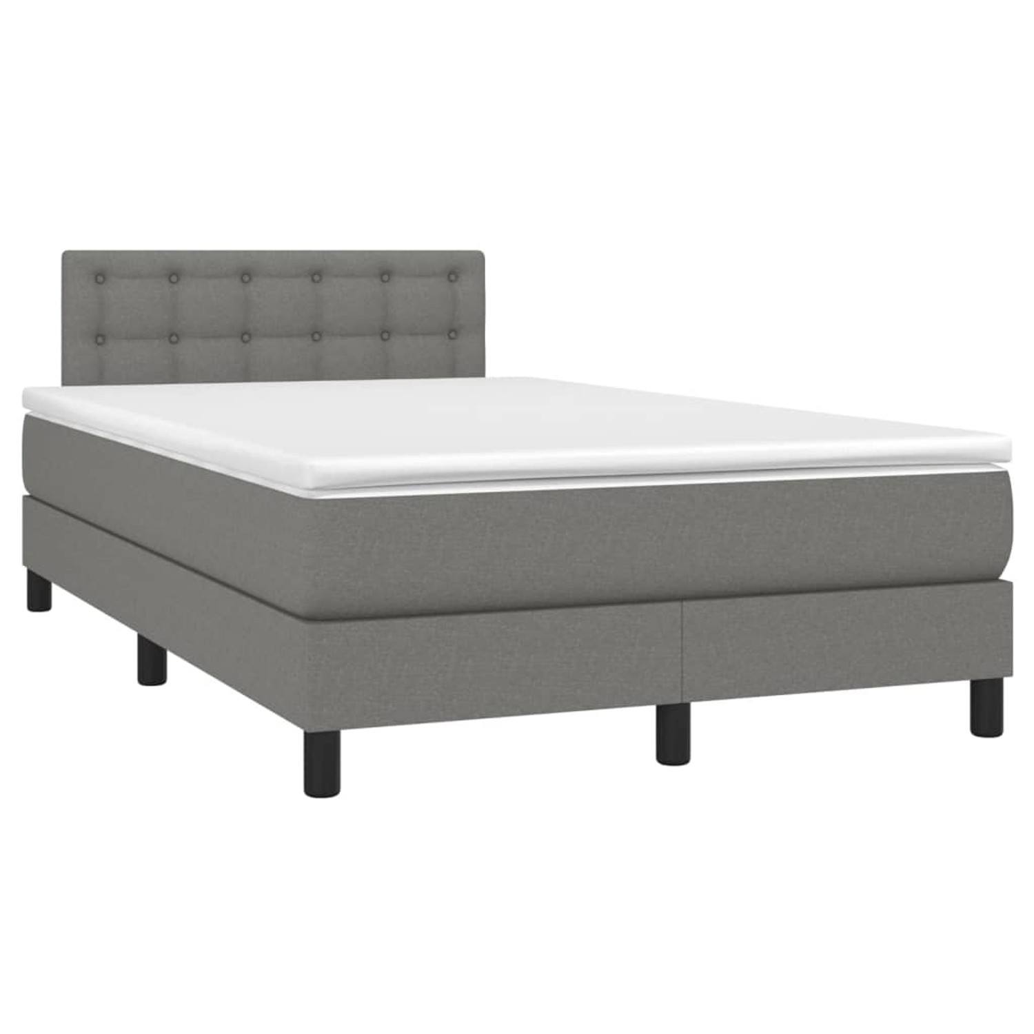 vidaXL Boxspringbett mit Matratze Dunkelgrau 120x190 cm Stoff 3269752 günstig online kaufen