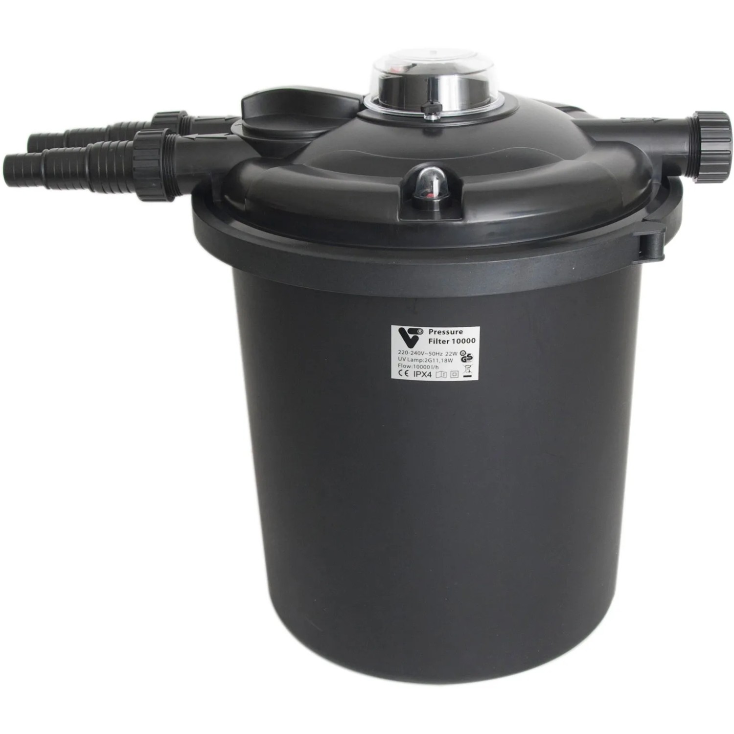 VT Druckfilter Pressure Filter 10000 für Teiche, mit UV-C Klärer und Rückspülfunktion.