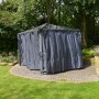 Palram Canopia Vorhangset für Pavillon (3-4m) in Anthrazit, mit Reißverschlusstür.