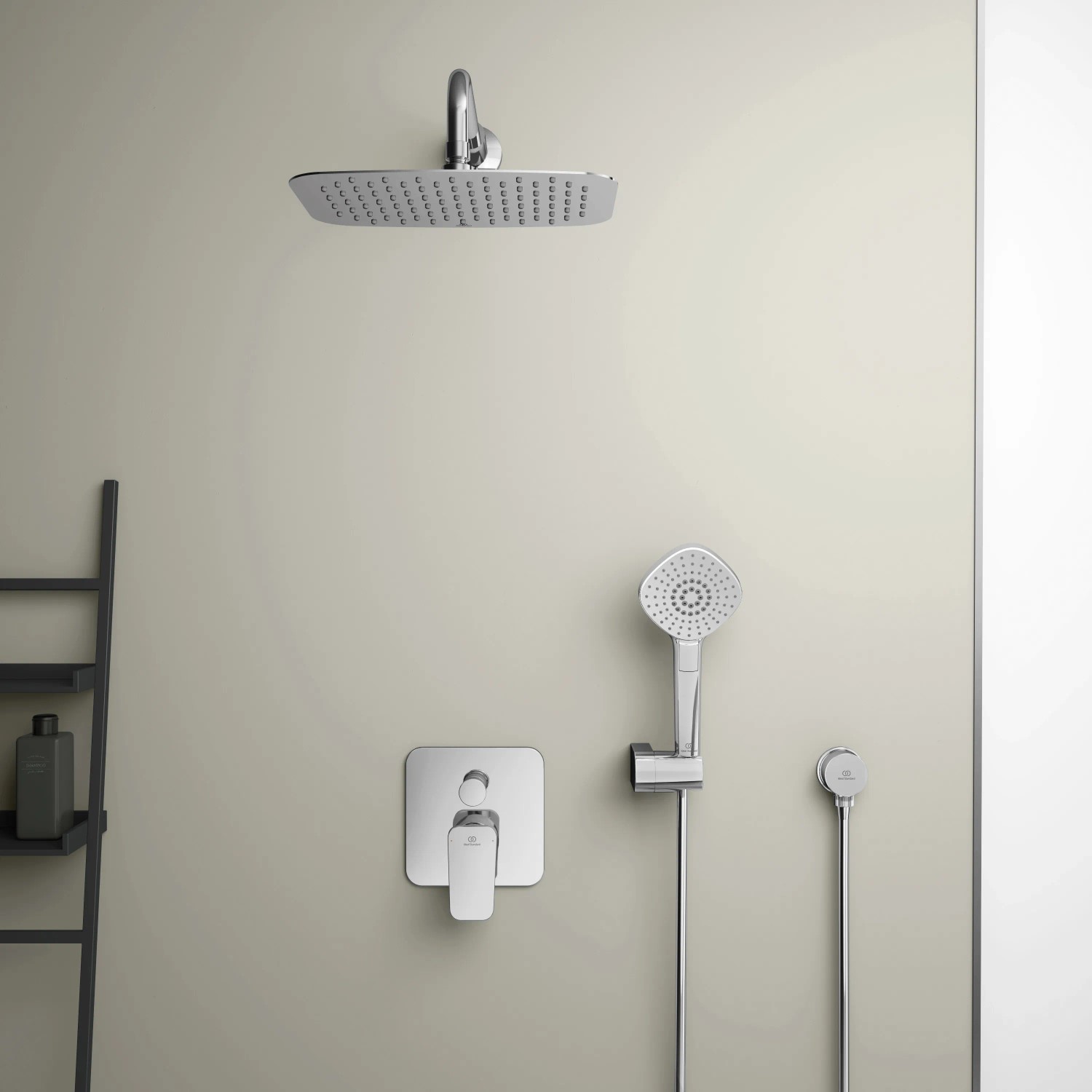 Ideal Standard Idealrain Brause-Set mit Kopf- und Handbrause, Chrom.