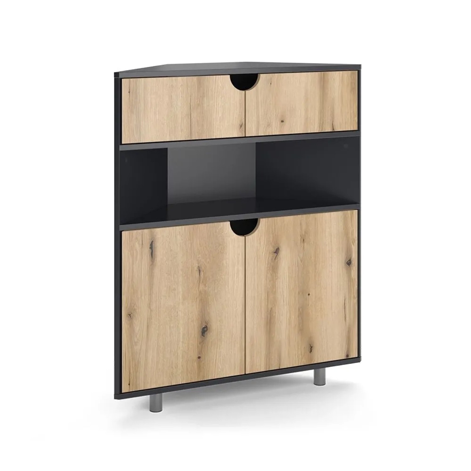 Vicco Kommode Inaro Anthrazit Eiche 79 x 96 mit 4 Fächern Art Nr 57959
