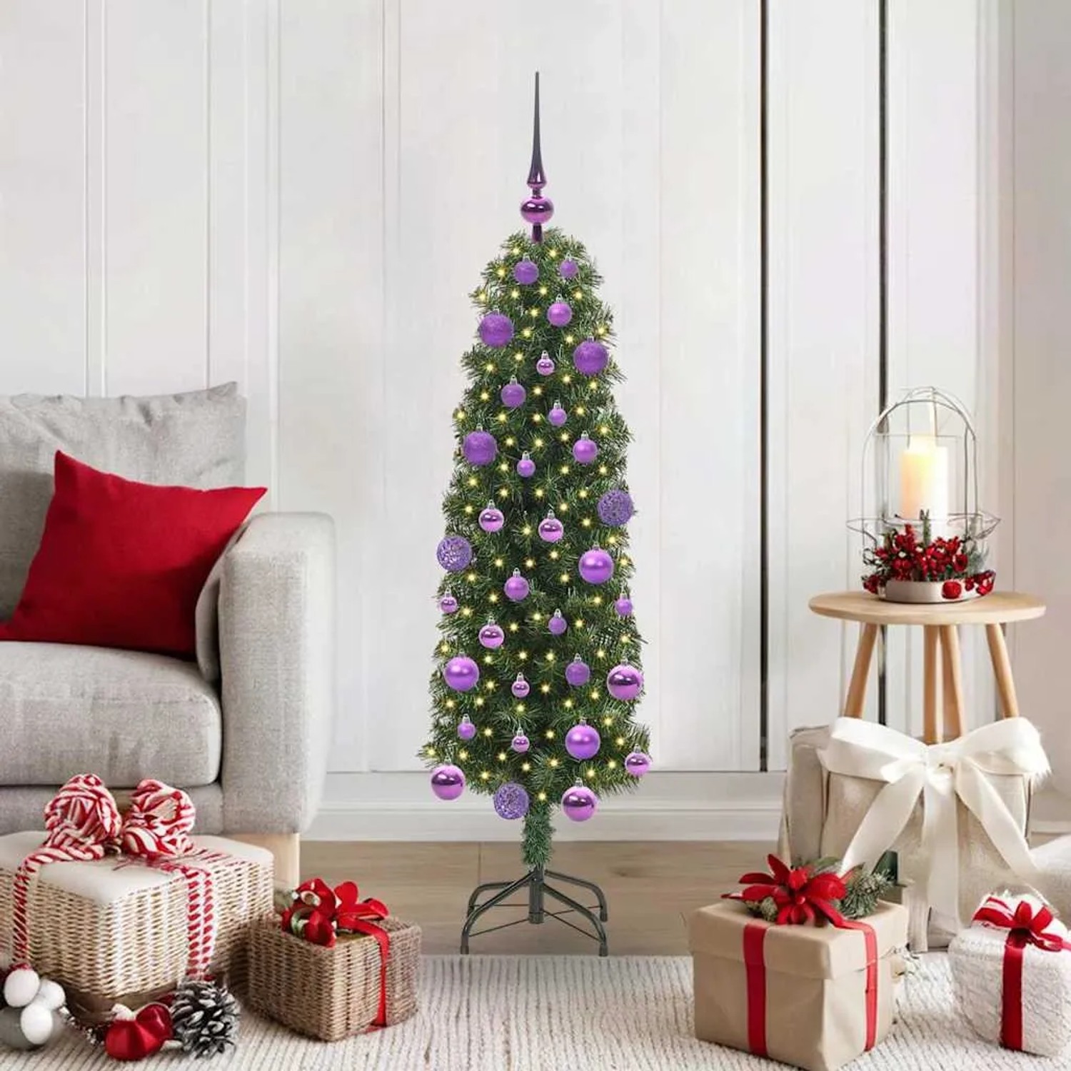 vidaXL Künstlicher Weihnachtsbaum mit 150 LEDs mit Ständer Grün 120 cm 3394927