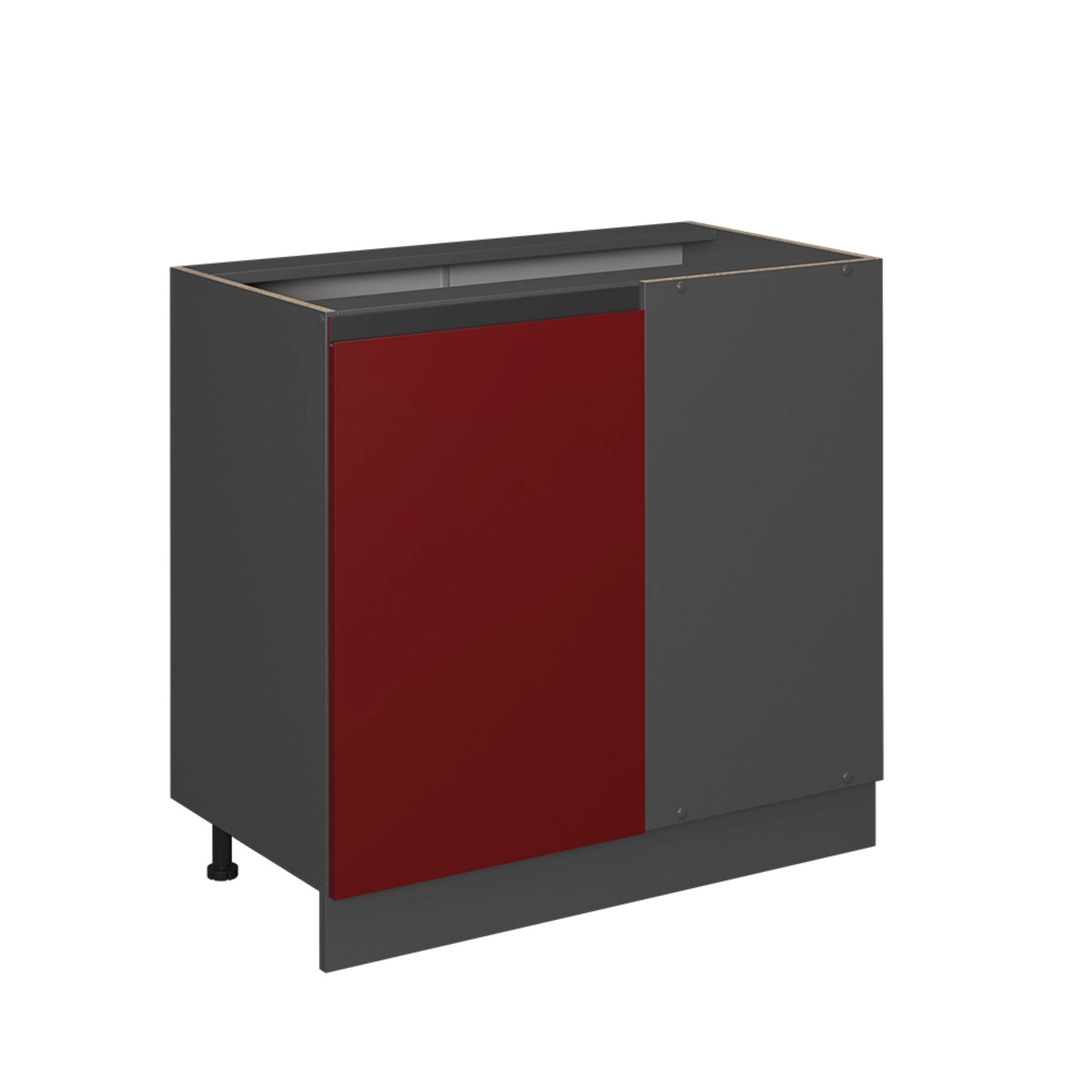 Vicco Eckunterschrank R-Line Rot/Anthrazit 86 cm J-Shape ohne Arbeitsplatte