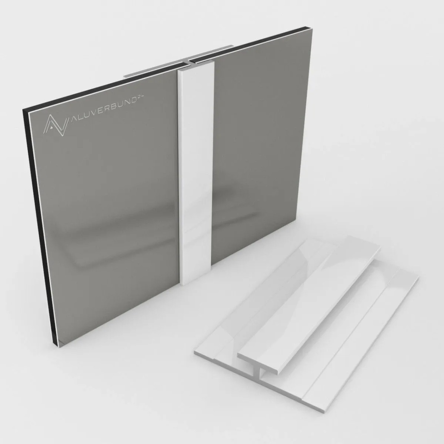 Aluverbund24 300cm Verbindungsprofil für Alu Verbundplatte Weiß RAL9016