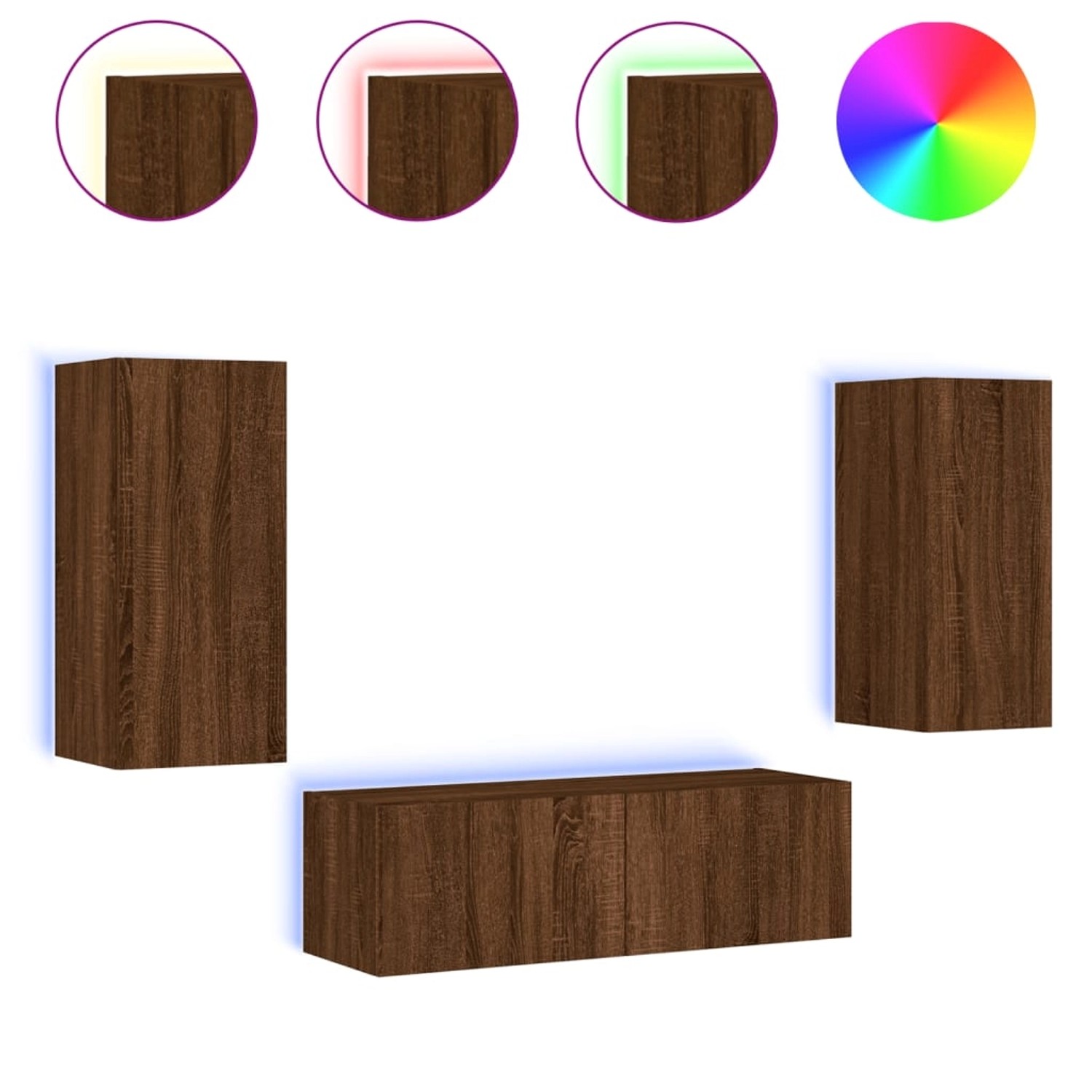 vidaXL TV-Schrank 3tlg TV Schrank Set Hängeschrank Wohnwand Fernsehschrank günstig online kaufen