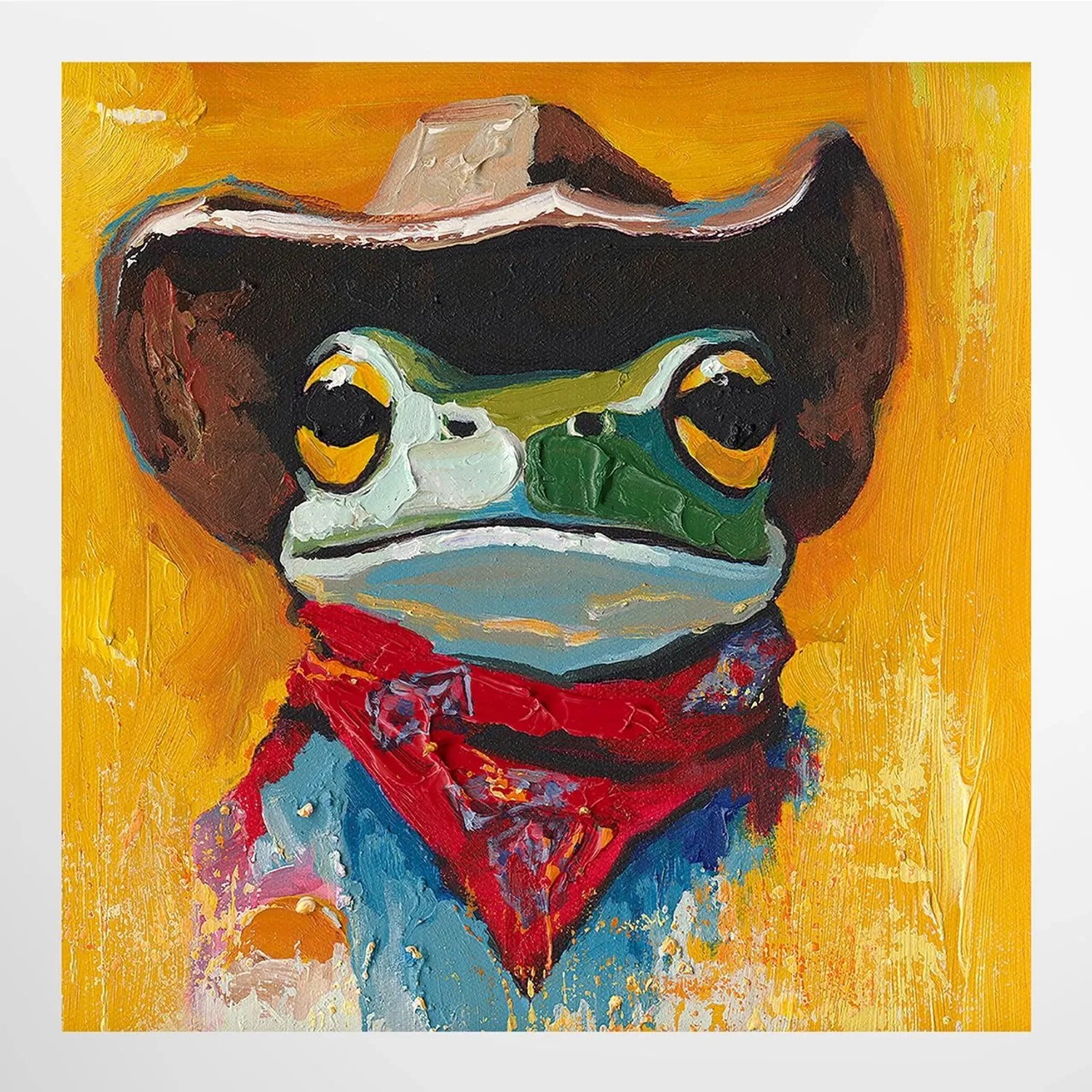 ArtUniverse Leinwandbild Frog Sheriff 40 x 40 cm