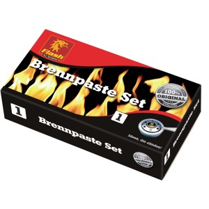 Flash Brennpaste Set mit Halter im Karton, Brennstoff für Grills & Öfen.