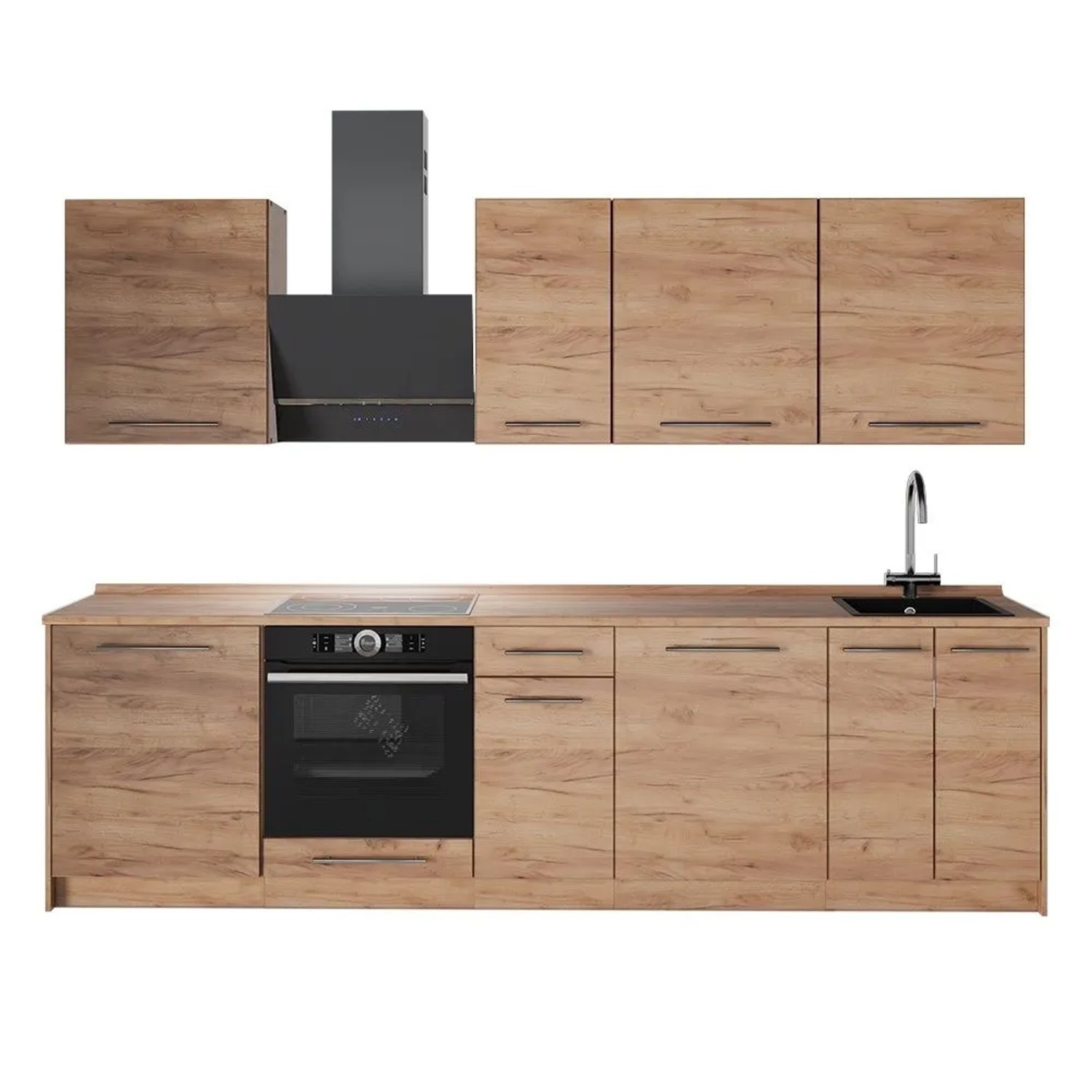 Vicco Küchenzeile Fame-Line Goldkraft Eiche/Goldkraft Eiche 280 x 82 AP Eiche Art Nr 64197