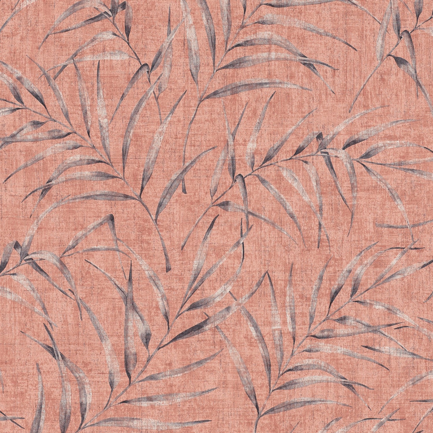 Bricoflor Rote Farn Tapete Blätter Vliestapete in Textiloptik Moderne Wandtapete mit Palmenblättern in Aquarell Optik für Wohnzimmer und Schlafzimmer