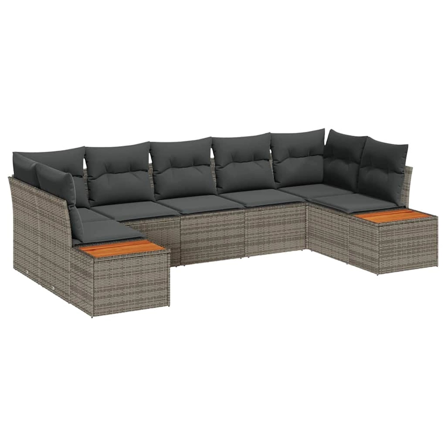 vidaXL Garten-Sofa-Set mit Kissen 7-Tlg Grau Poly Rattan 3348160 günstig online kaufen