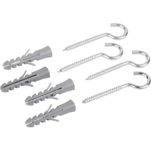 LUX Spreizdübel mit Schraubhaken, 4er-Set, verzinkt, 8x40mm, für Beton und Ziegel.