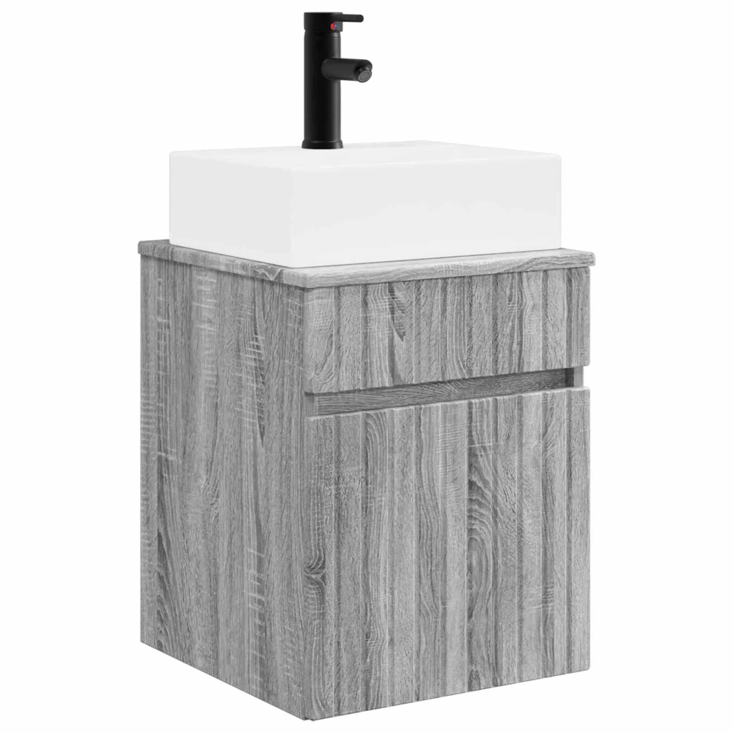 vidaXL Wandmontierter Waschbecken Vanity Grau Sonoma 39 x 41 x 62,5 cm 890578