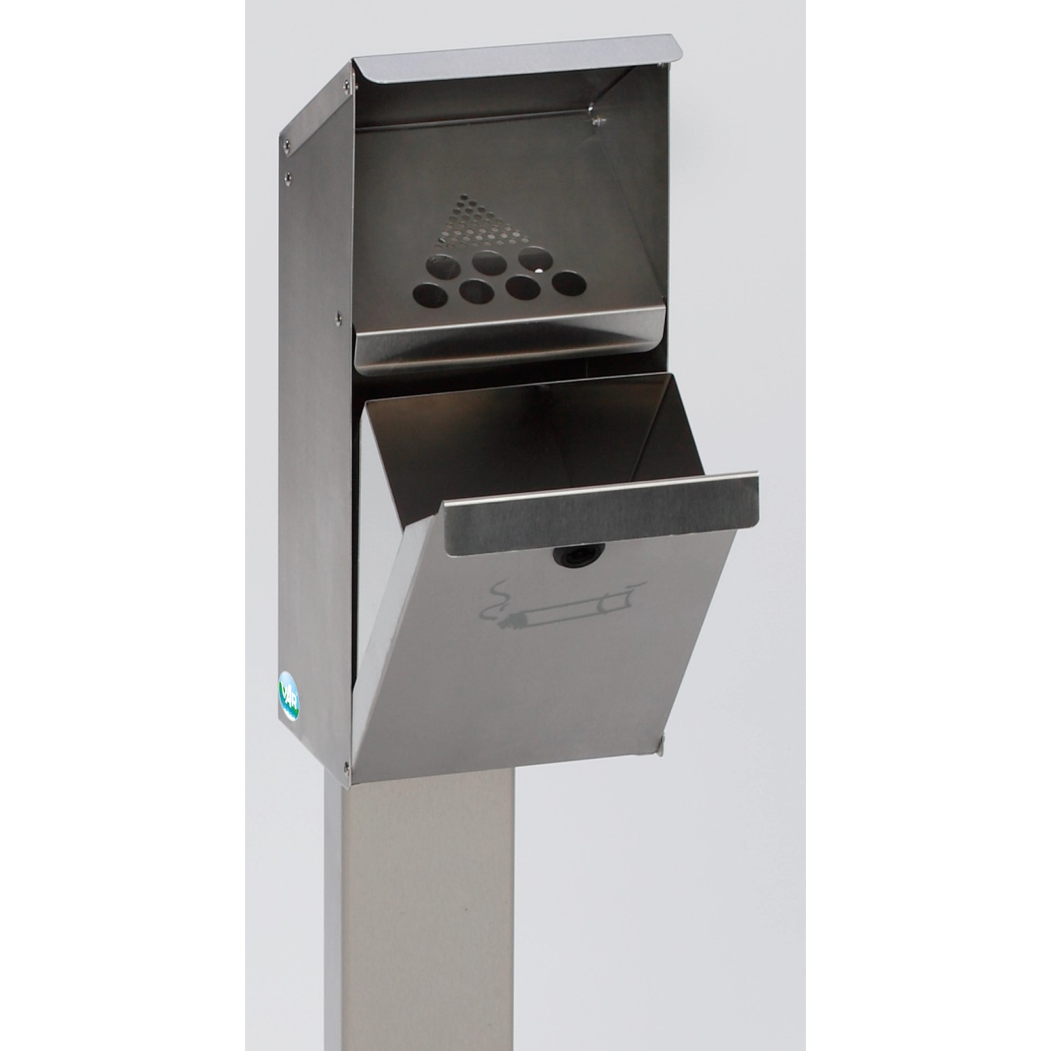 PROREGAL Großvolumiger Ascher Mit Schutzdach Mit Standfuß HxBxT 109 x 31 x günstig online kaufen